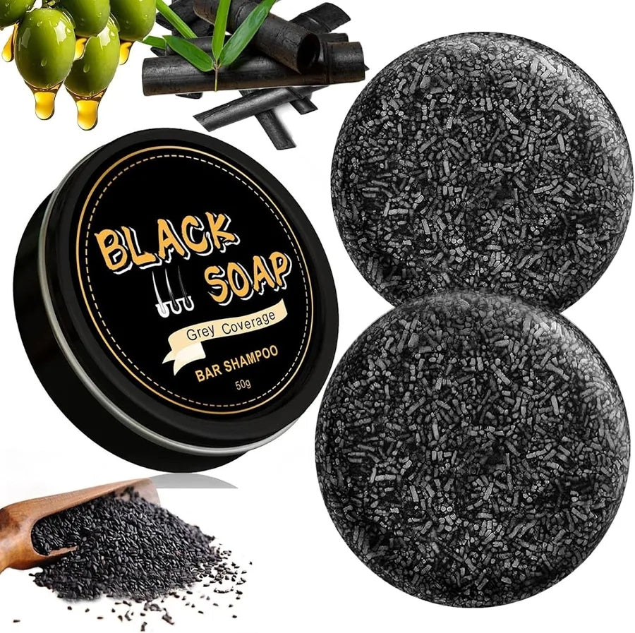 Barra de Shampoo Negro Anti Canas – Black Soap Bar Shampoo