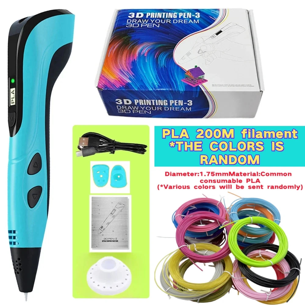 Pluma de Impresión 3D con Display LED – Set para Niños y Adultos