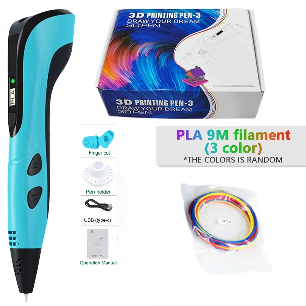 Pluma de Impresión 3D con Display LED – Set para Niños y Adultos