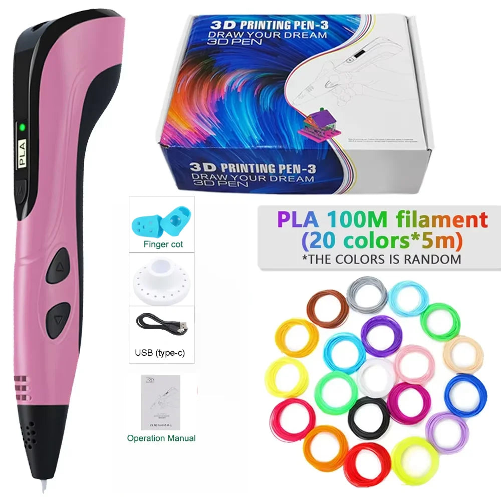 Pluma de Impresión 3D con Display LED – Set para Niños y Adultos