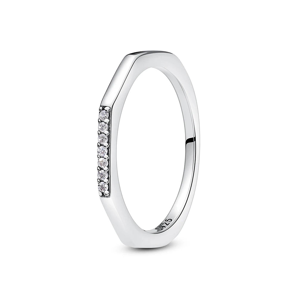 Anillo de Plata 925 con Cristal – Diseño Corona Corazón Oro Rosa