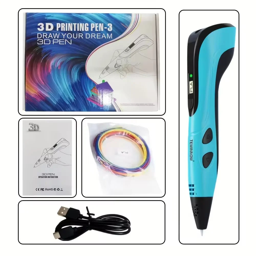 Pluma de Impresión 3D con Display LED – Set para Niños y Adultos