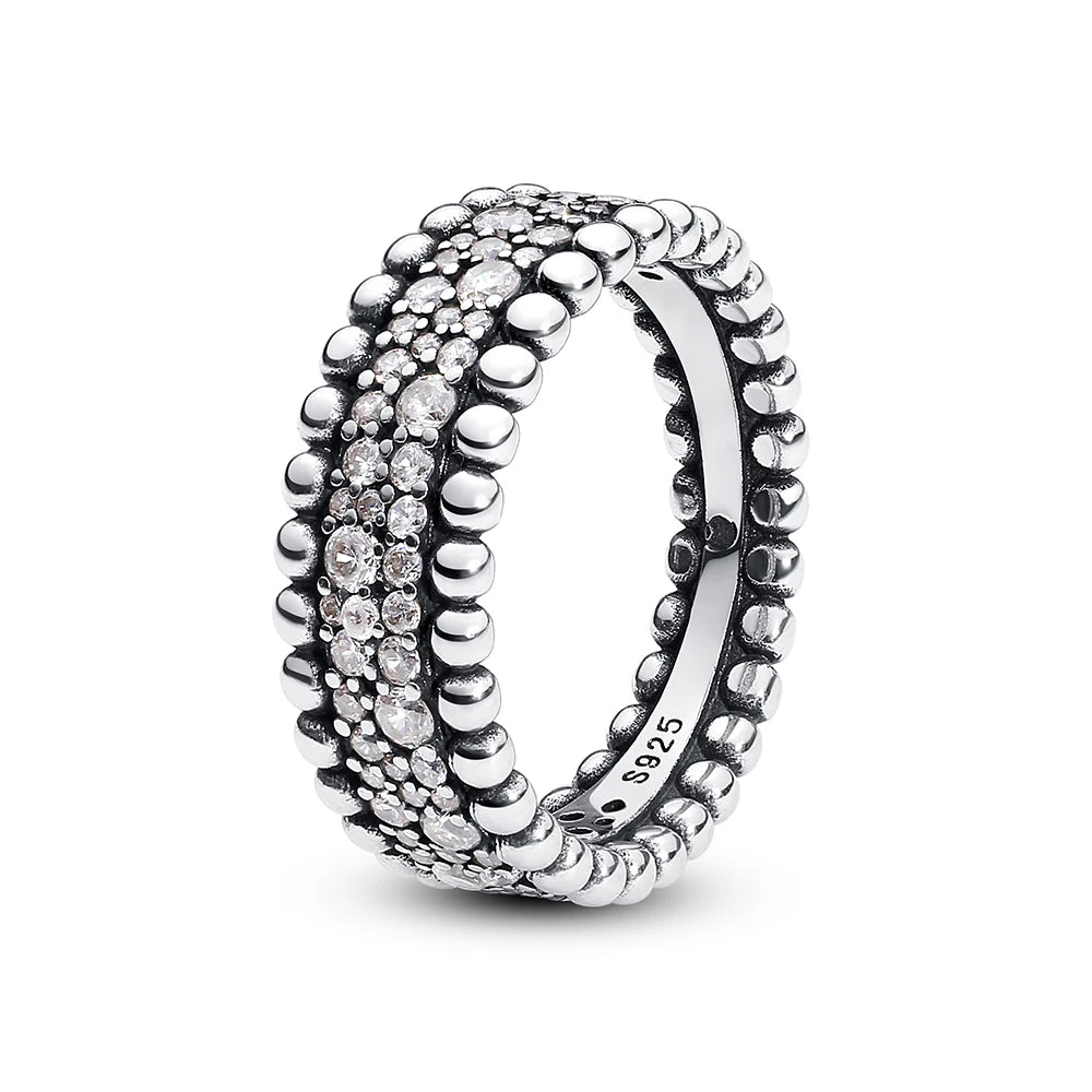 Anillo de Plata 925 con Cristal – Diseño Corona Corazón Oro Rosa