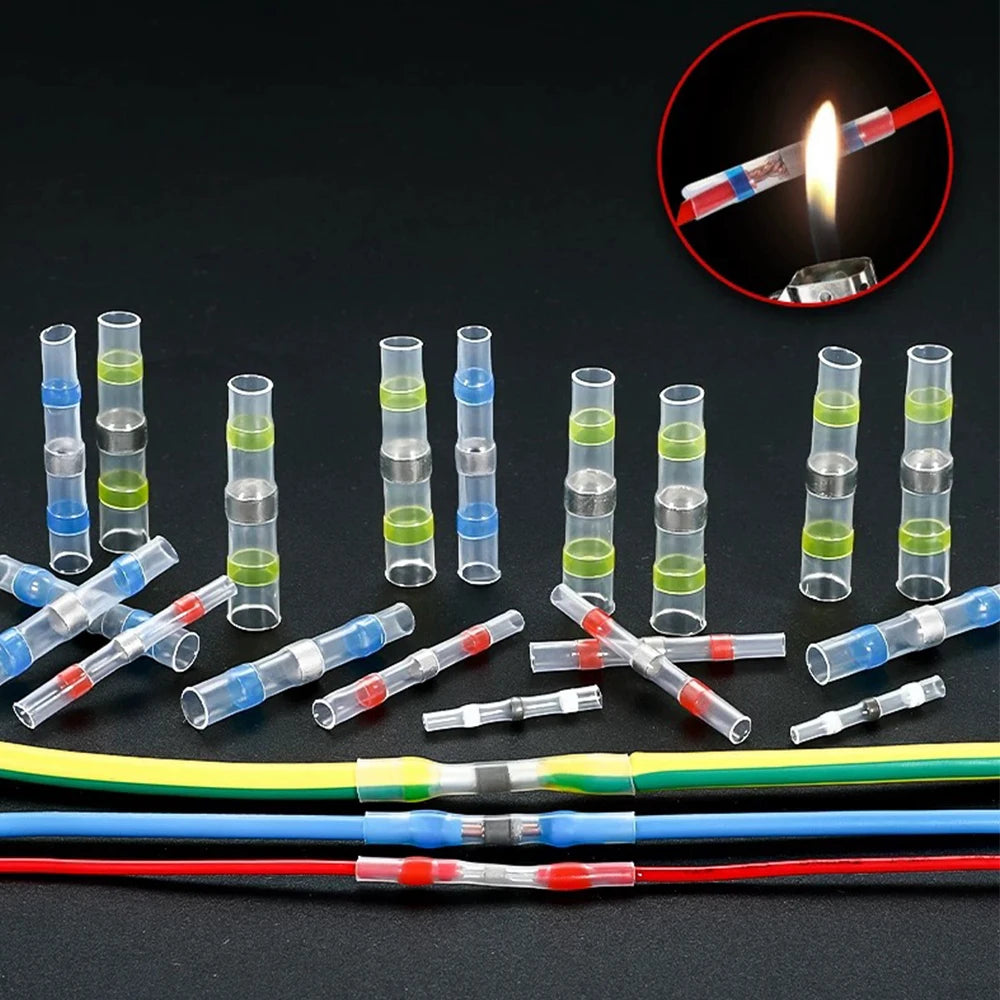 Waterproof Solder Seal Heat Shrink Tube Sleeves Electrical Wire Connector Butt Splice Terminals Heat Shrinkage Cable Connectors