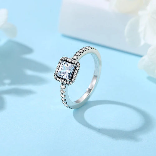 Anillo de Plata 925 con Cristal – Diseño Corona Corazón Oro Rosa
