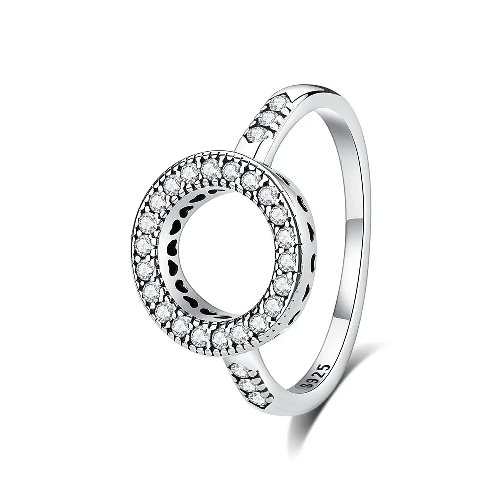 Anillo de Plata 925 con Cristal – Diseño Corona Corazón Oro Rosa