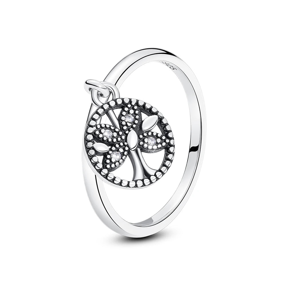 Anillo de Plata 925 con Cristal – Diseño Corona Corazón Oro Rosa
