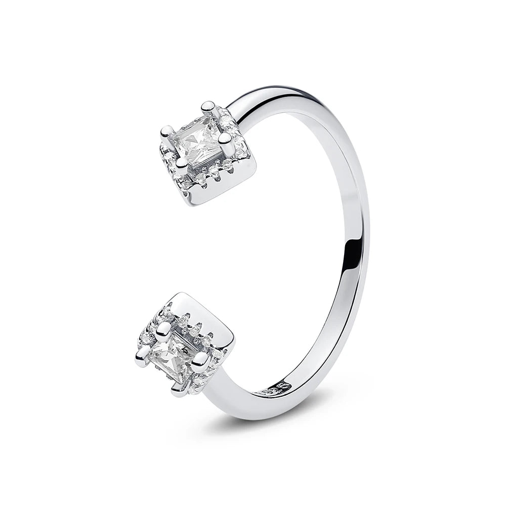 Anillo de Plata 925 con Cristal – Diseño Corona Corazón Oro Rosa