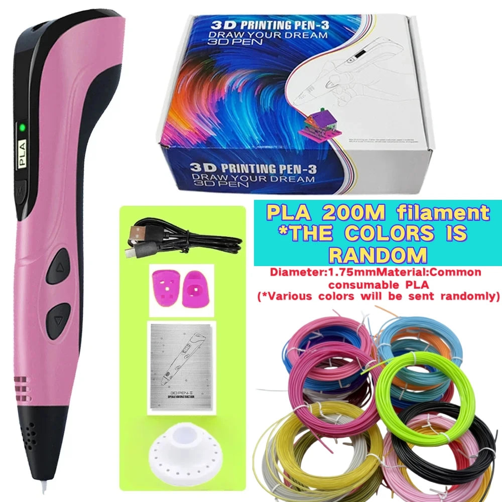 Pluma de Impresión 3D con Display LED – Set para Niños y Adultos