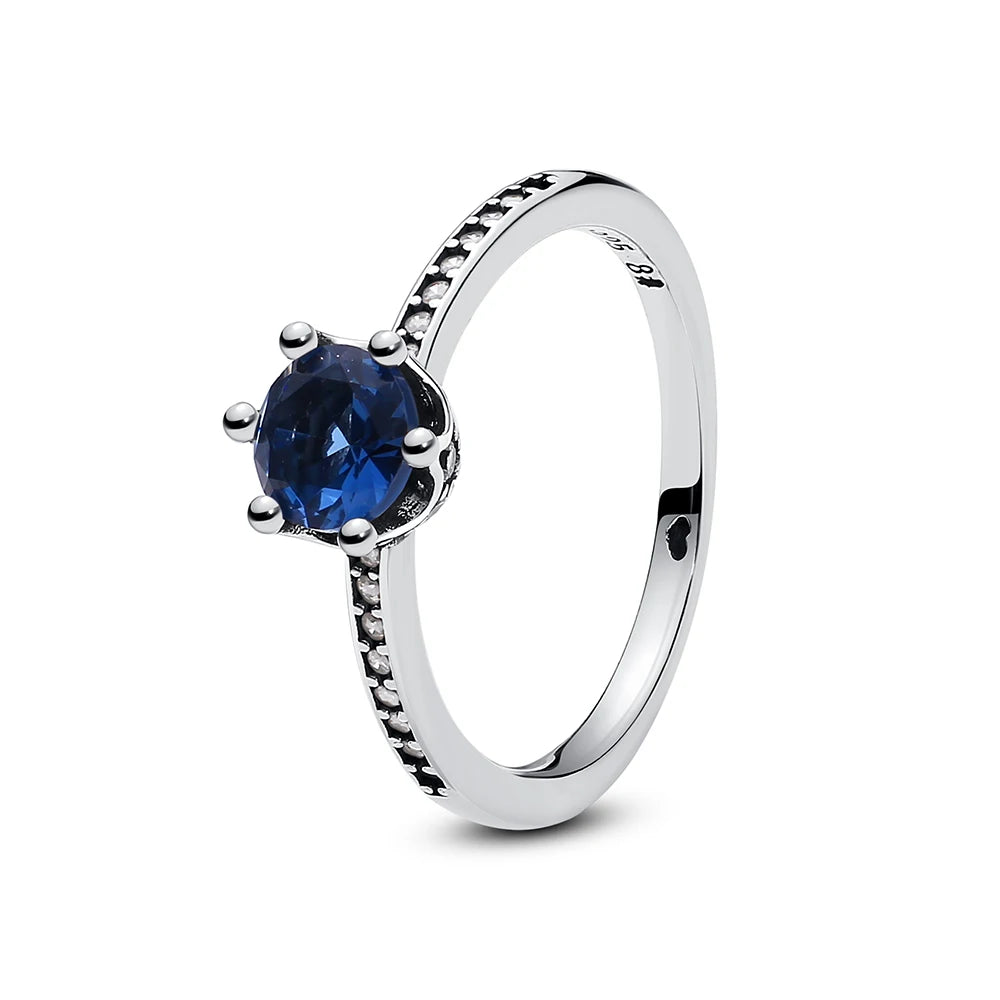 Anillo de Plata 925 con Cristal – Diseño Corona Corazón Oro Rosa