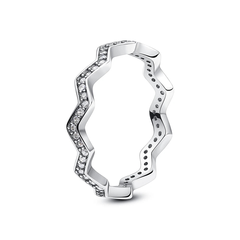 Anillo de Plata 925 con Cristal – Diseño Corona Corazón Oro Rosa