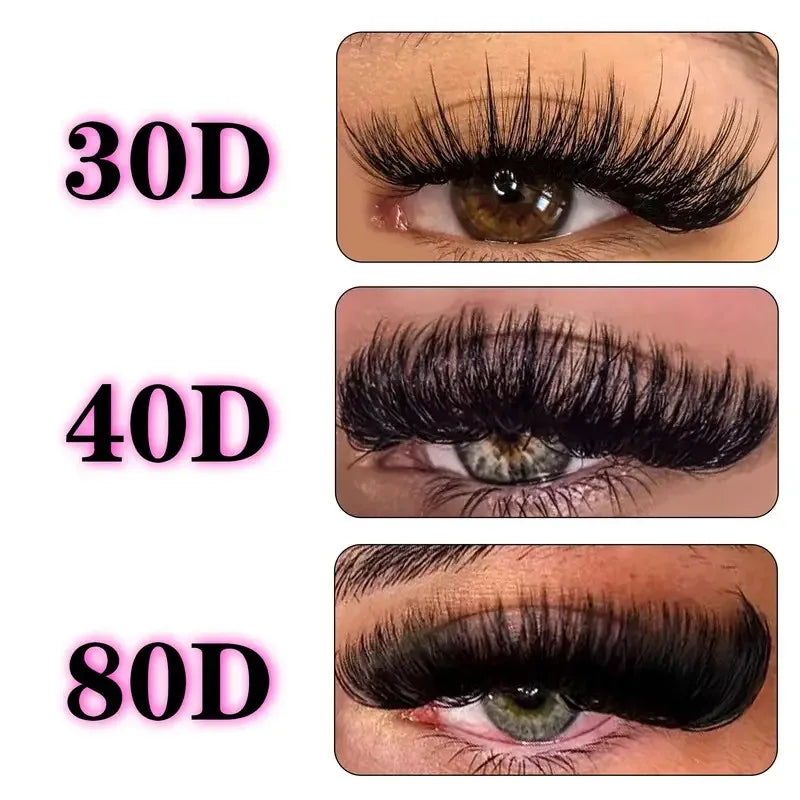 Pestañas Postizas Cluster 200 Piezas – Efecto Natural Wispy 9-16mm