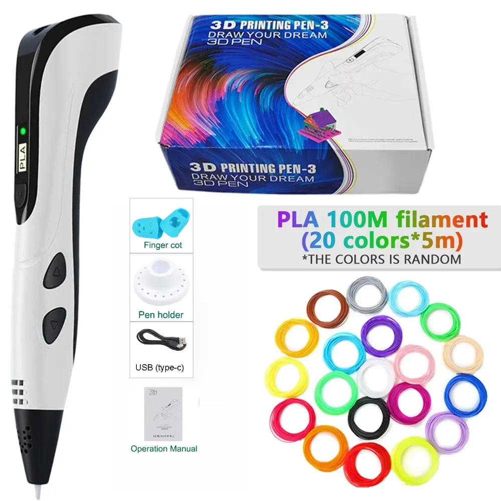 Pluma de Impresión 3D con Display LED – Set para Niños y Adultos
